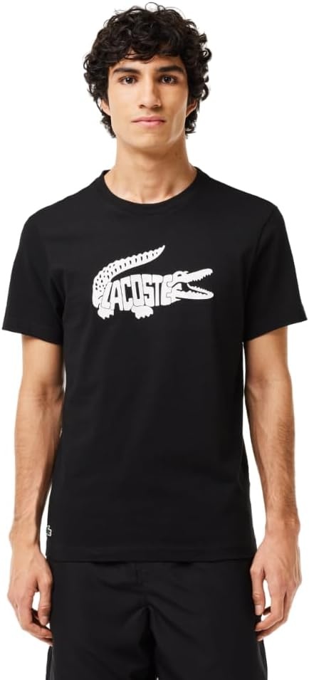 image:imageLacoste Mens Ultra Dry Printed TShirtBlackWhite