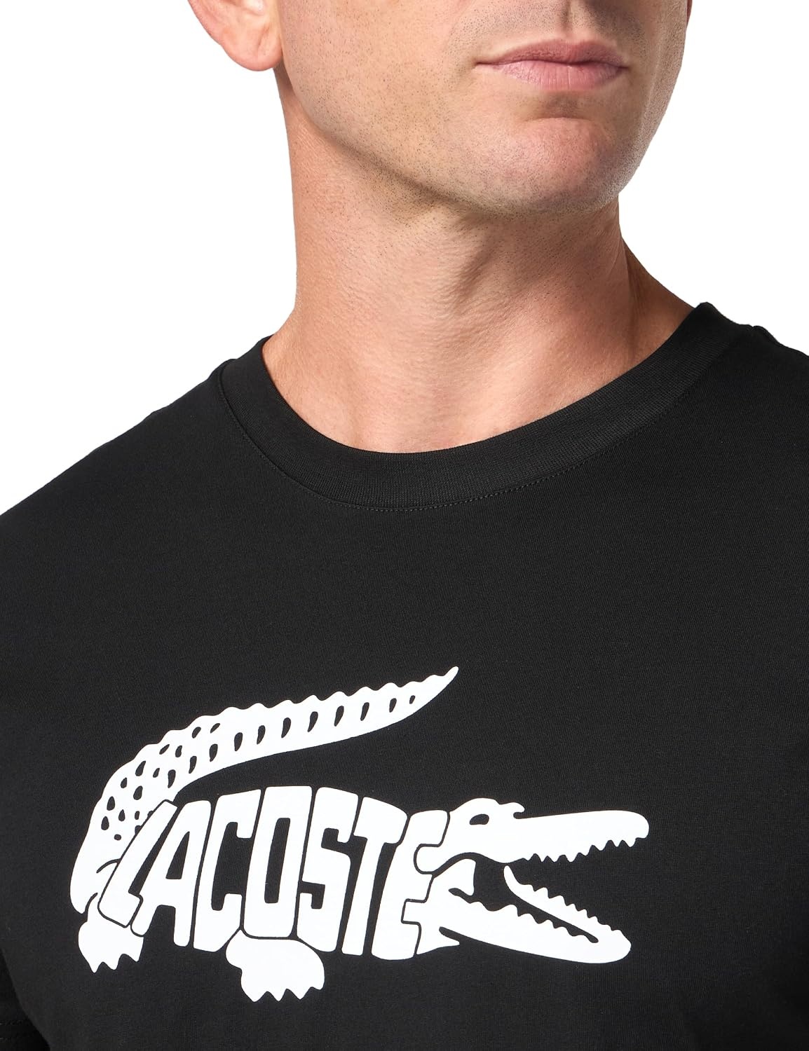 image:imageLacoste Mens Ultra Dry Printed TShirtBlackWhite