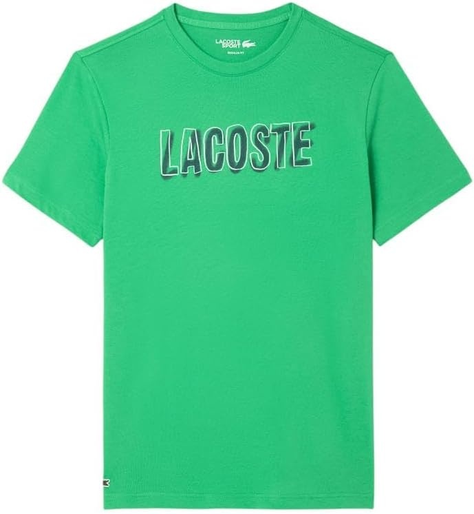 image:imageLacoste Mens Ultra Dry Printed TShirtBright Green Lacoste Print