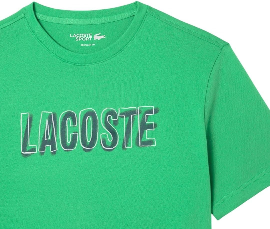 image:imageLacoste Mens Ultra Dry Printed TShirtBright Green Lacoste Print