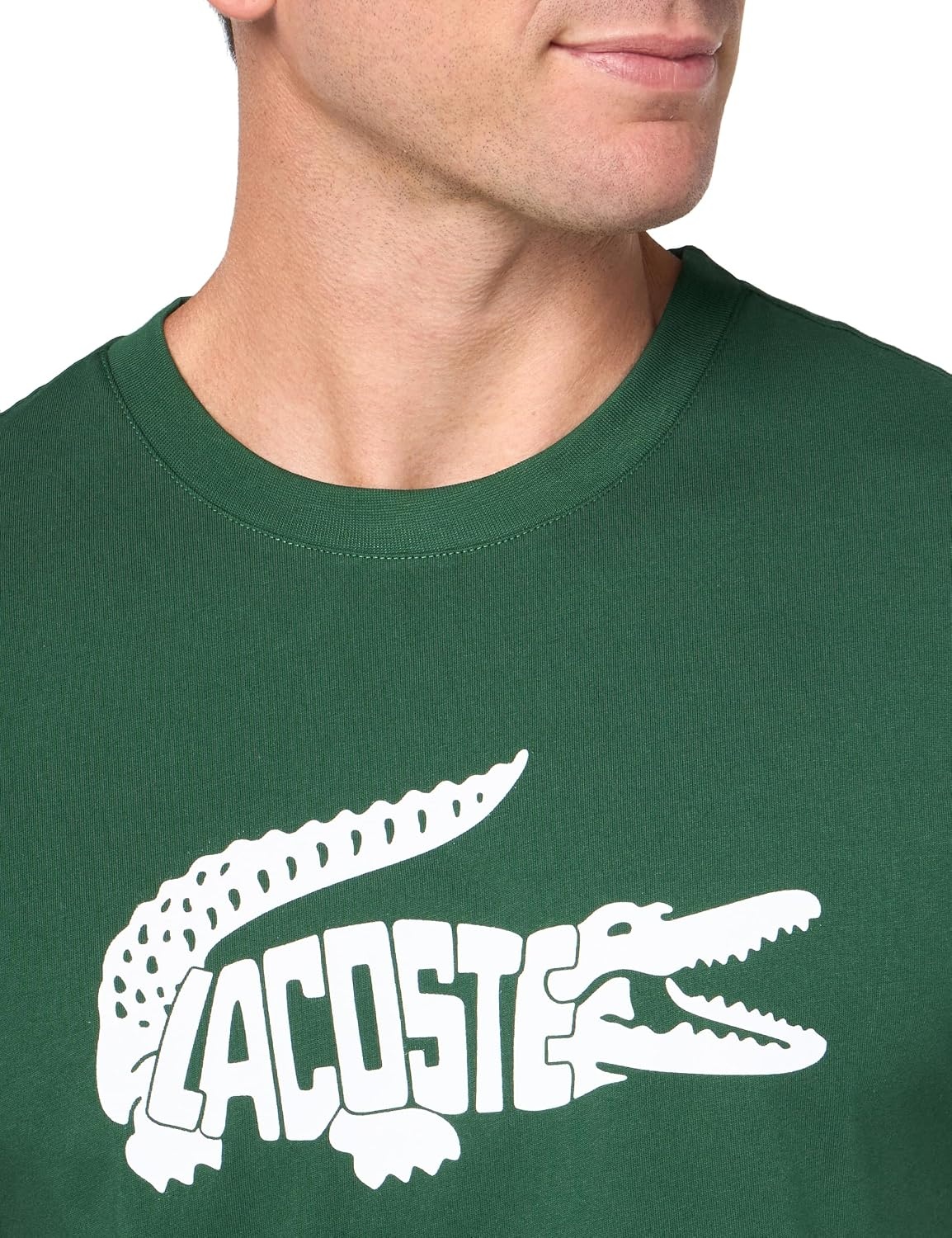 image:imageLacoste Mens Ultra Dry Printed TShirtGreenWhite
