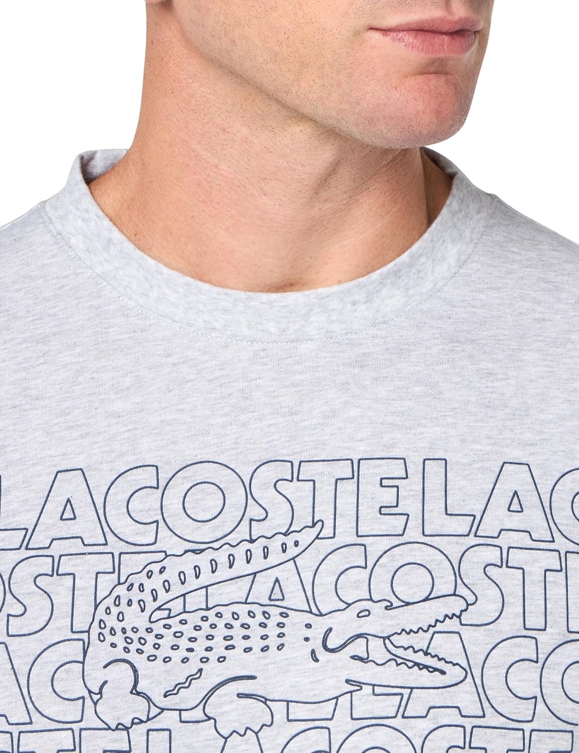 image:imageLacoste Mens Ultra Dry Printed TShirtSilver Chine