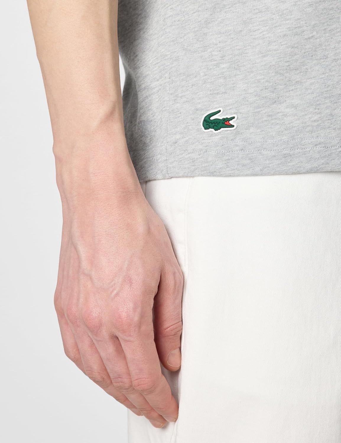 image:imageLacoste Mens Ultra Dry Printed TShirtSilver Chine Lacoste Print