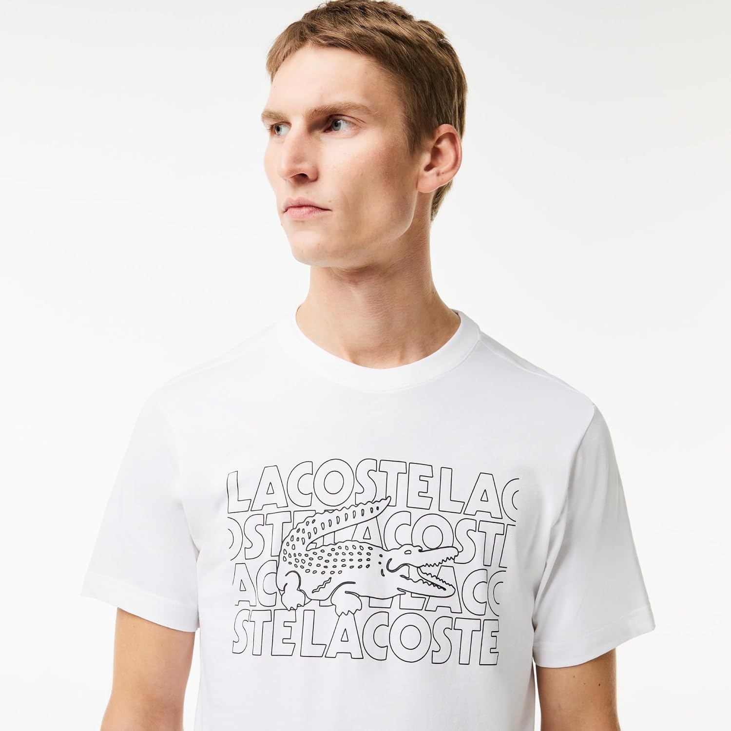 image:imageLacoste Mens Ultra Dry Printed TShirtWhite