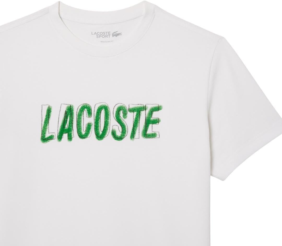 image:imageLacoste Mens Ultra Dry Printed TShirtWhite Lacoste Print