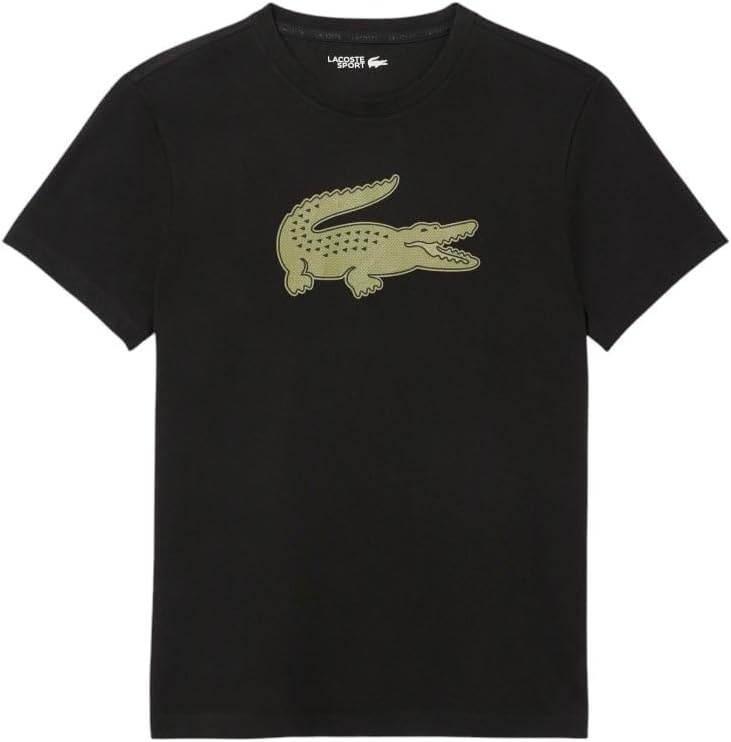 image:imageLacoste Mens Ultra Dry XXL Logo Sport TshirtBlackKhaki