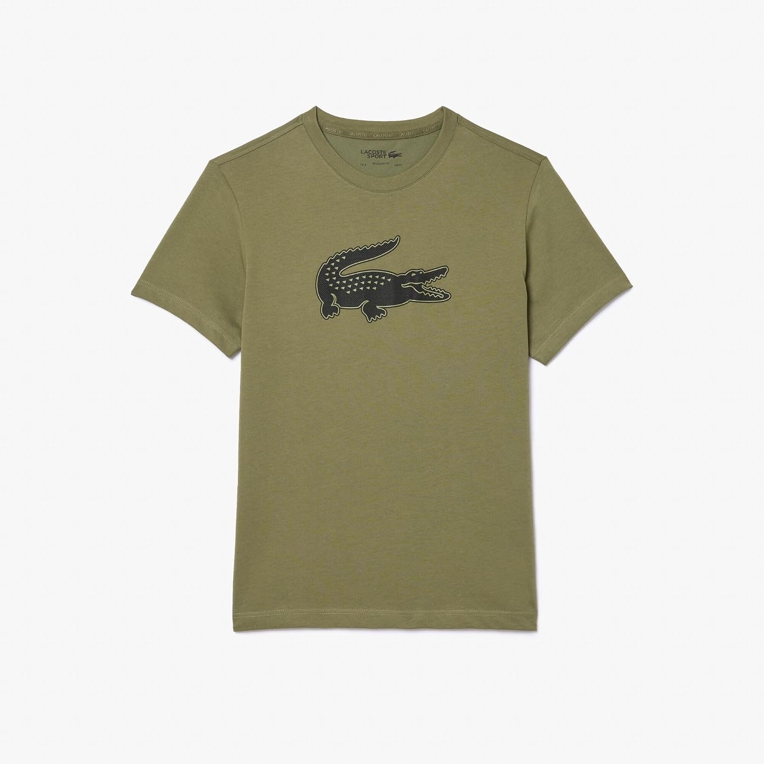 image:imageLacoste Mens Ultra Dry XXL Logo Sport TshirtKhakiBlack