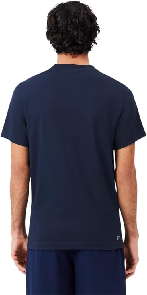 image:imageLacoste Mens Ultra Dry XXL Logo Sport TshirtNavy BlueWhite
