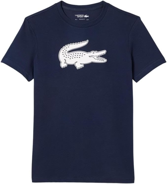 image:imageLacoste Mens Ultra Dry XXL Logo Sport TshirtNavy BlueWhite