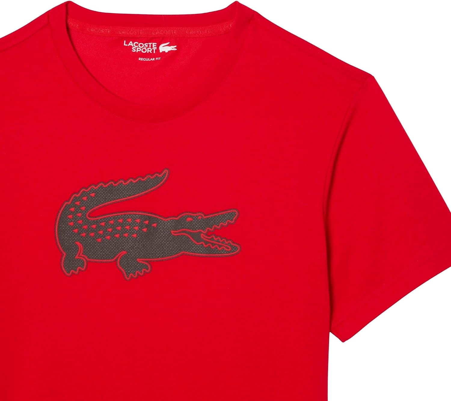 image:imageLacoste Mens Ultra Dry XXL Logo Sport TshirtRedNavy Blue