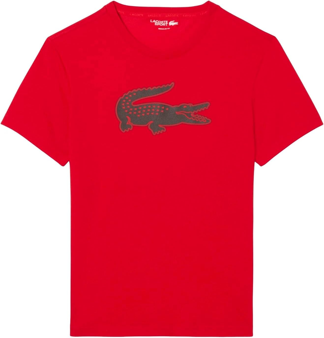 image:imageLacoste Mens Ultra Dry XXL Logo Sport TshirtRedNavy Blue