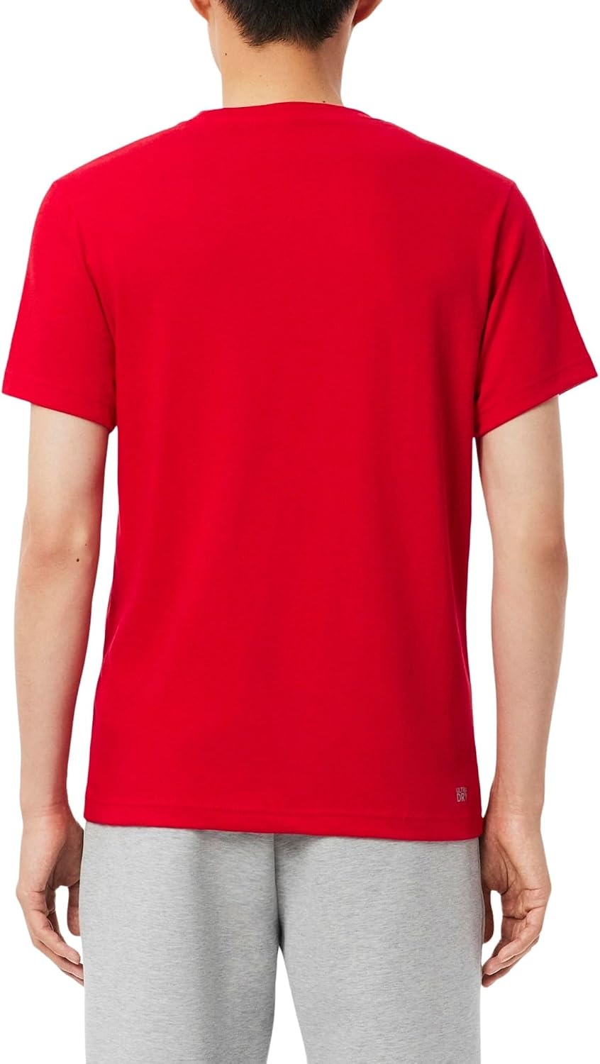 image:imageLacoste Mens Ultra Dry XXL Logo Sport TshirtRedNavy Blue