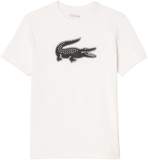 image:imageLacoste Mens Ultra Dry XXL Logo Sport TshirtWhiteBlack