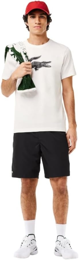 image:imageLacoste Mens Ultra Dry XXL Logo Sport TshirtWhiteBlack