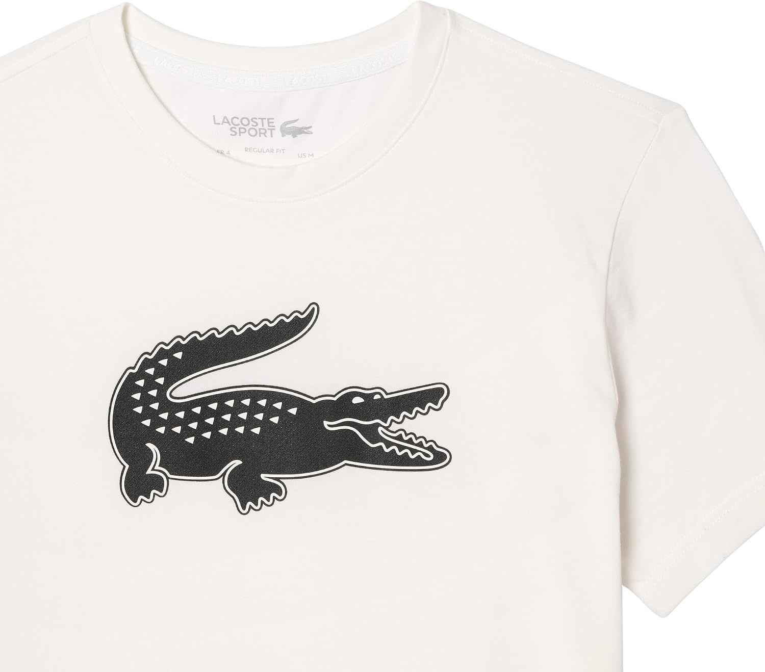 image:imageLacoste Mens Ultra Dry XXL Logo Sport TshirtWhiteBlack