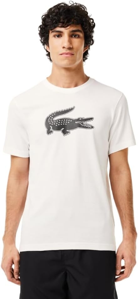 image:imageLacoste Mens Ultra Dry XXL Logo Sport TshirtWhiteBlack