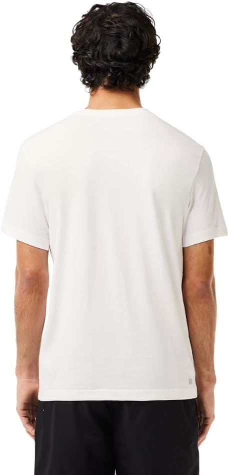 image:imageLacoste Mens Ultra Dry XXL Logo Sport TshirtWhiteBlack