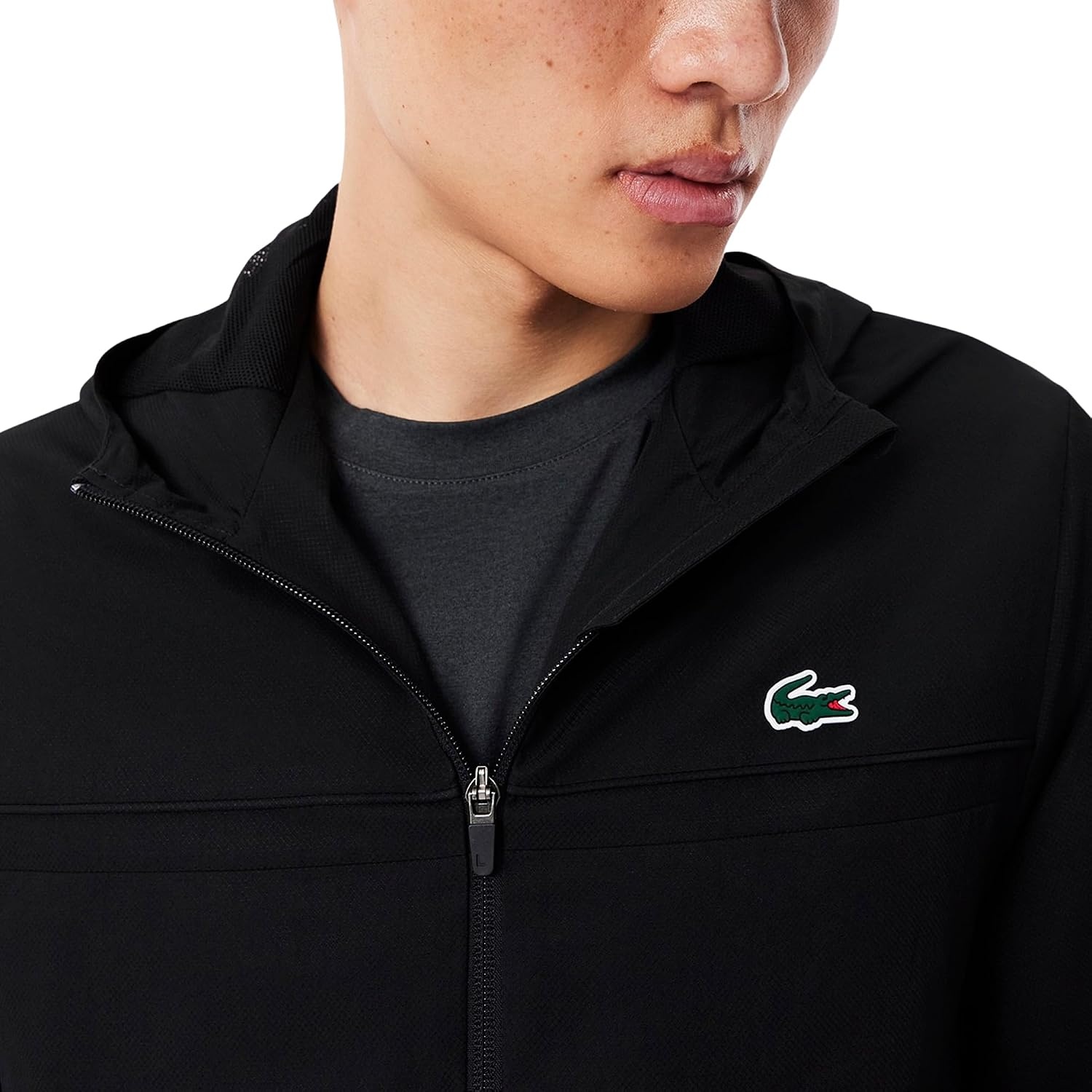 image:imageLacoste Mens WaterRepellent Sport Track JacketBlackBlackBlack