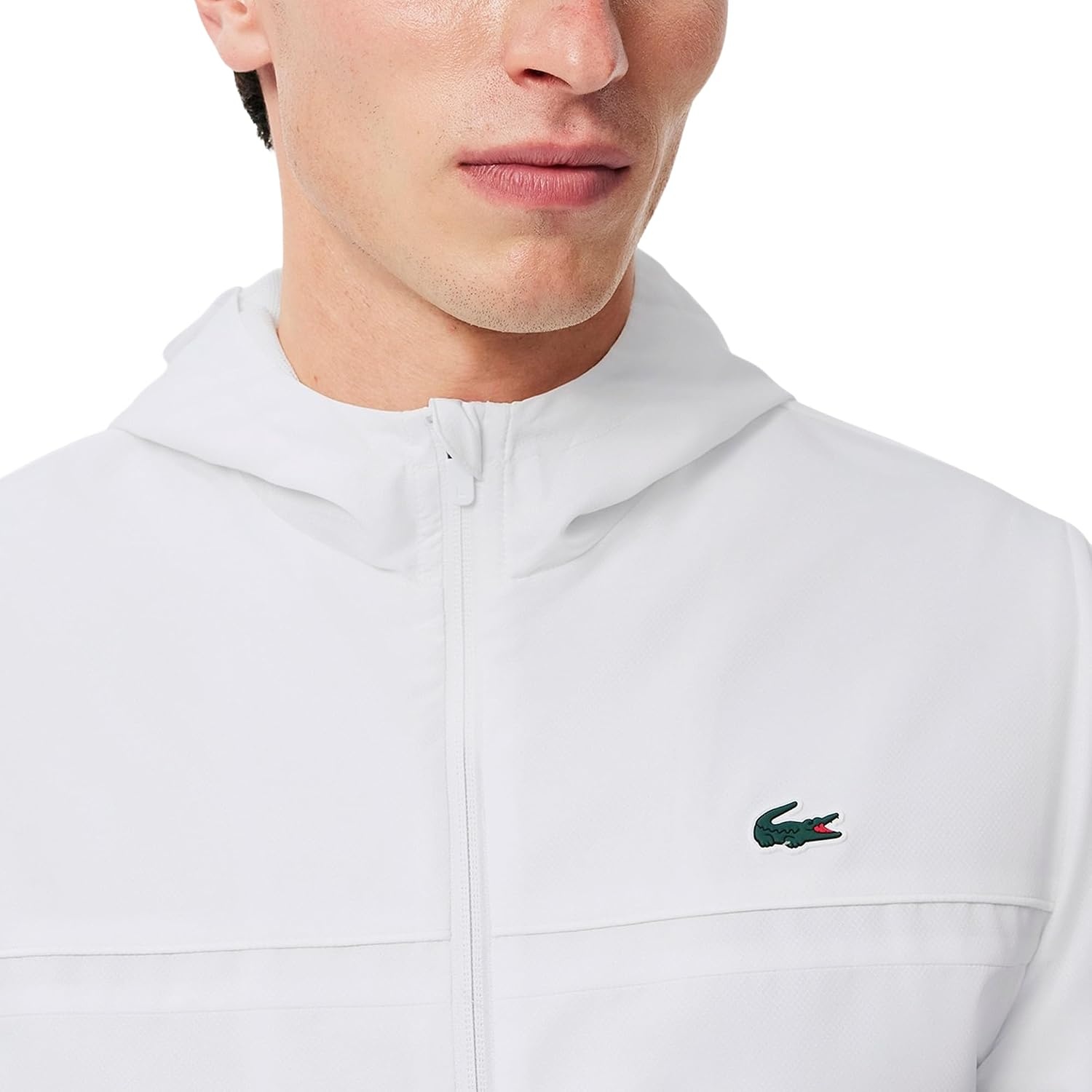 image:imageLacoste Mens WaterRepellent Sport Track JacketWhiteWhiteWhite