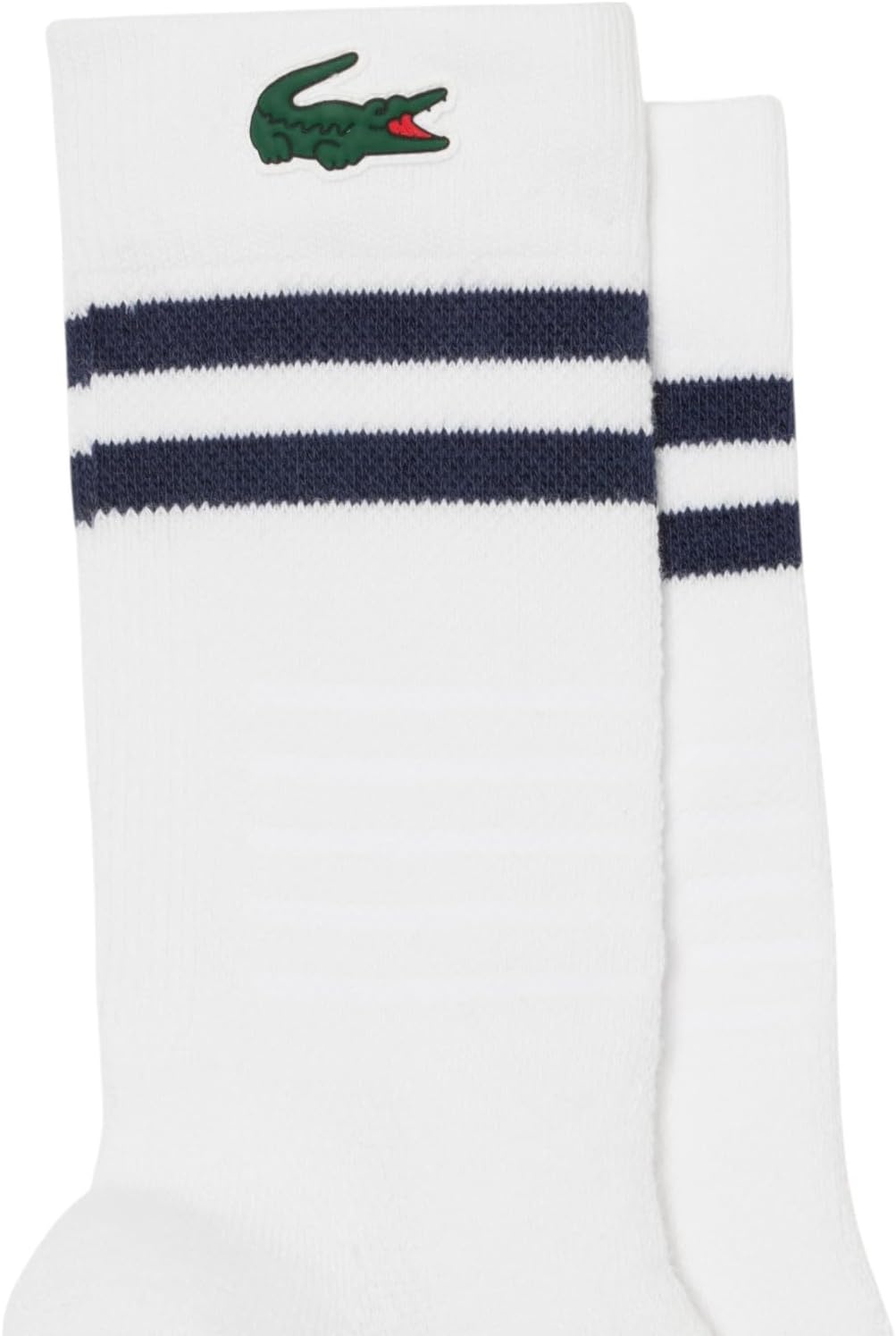 image:imageLacoste Unisex Adult Breathable Cotton Sport SocksWhite Navy Blue