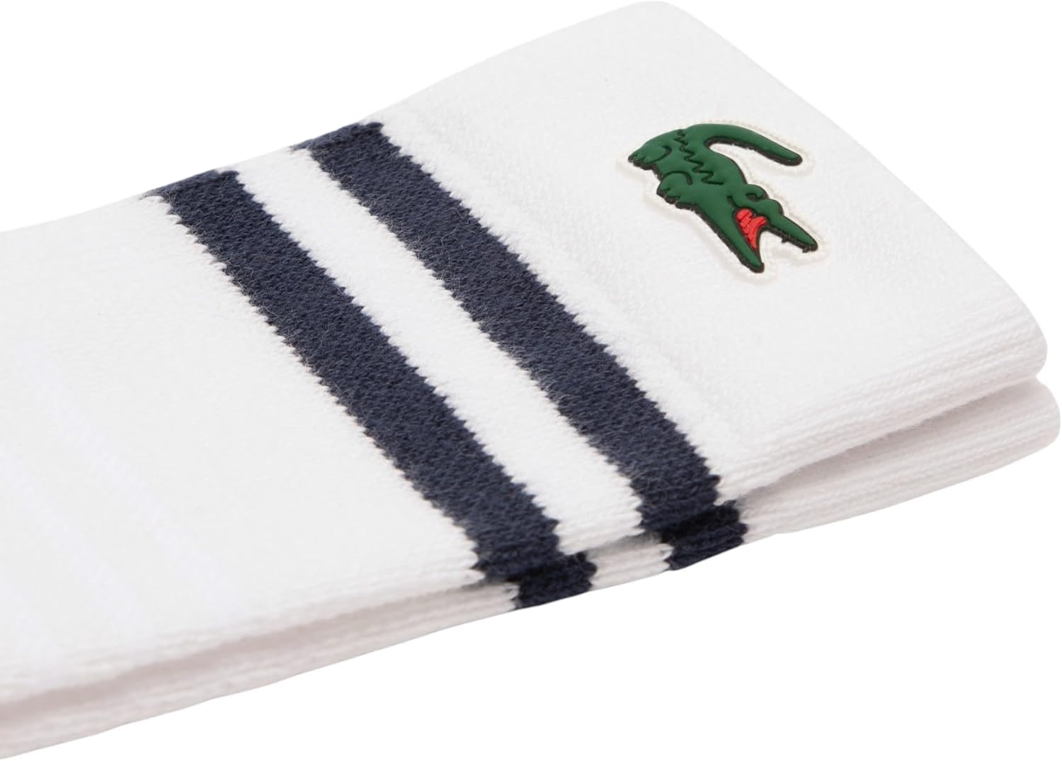 image:imageLacoste Unisex Adult Breathable Cotton Sport SocksWhite Navy Blue