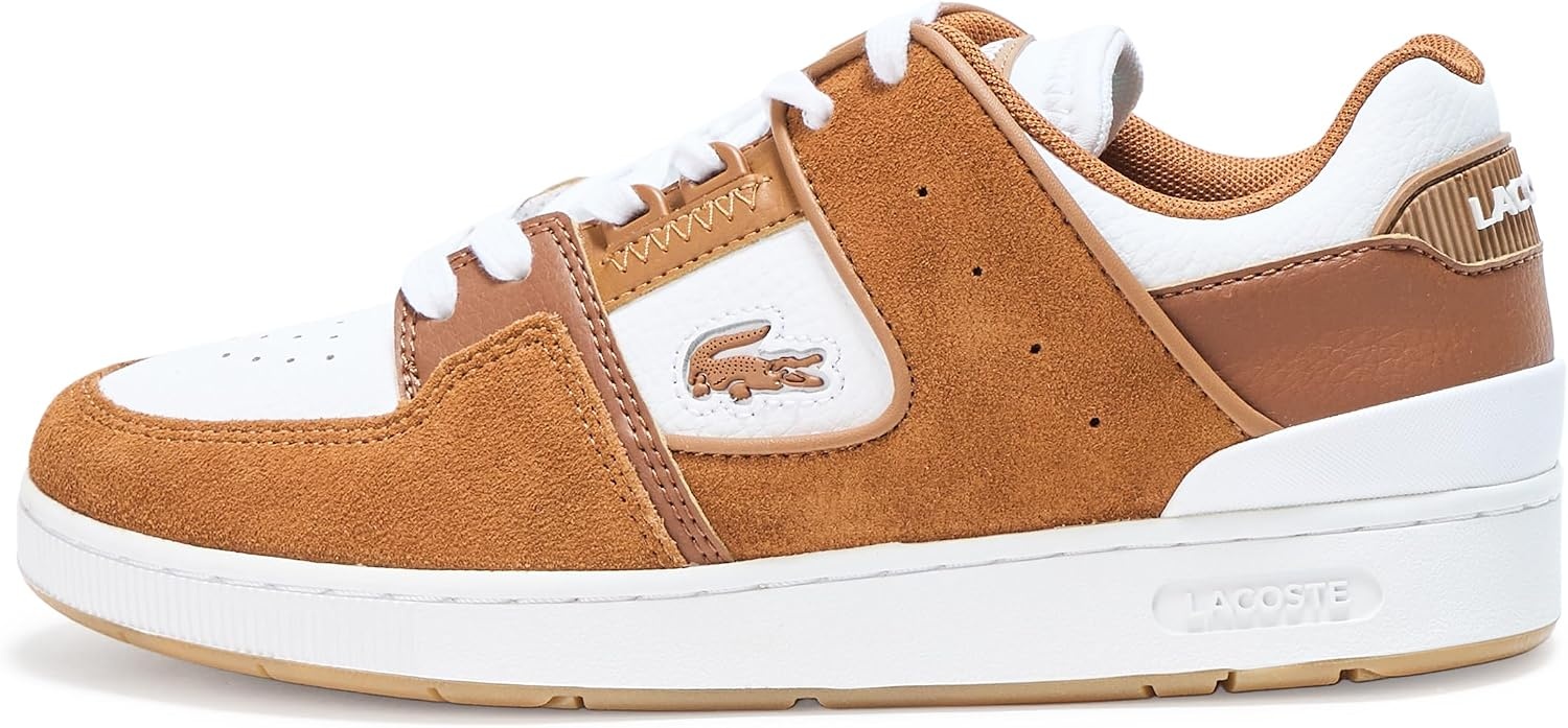 image:imageLacoste Womens Court Cage Leather SneakersBrown White