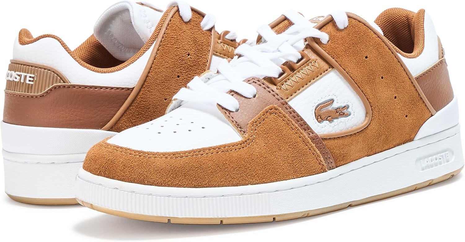 image:imageLacoste Womens Court Cage Leather SneakersBrown White