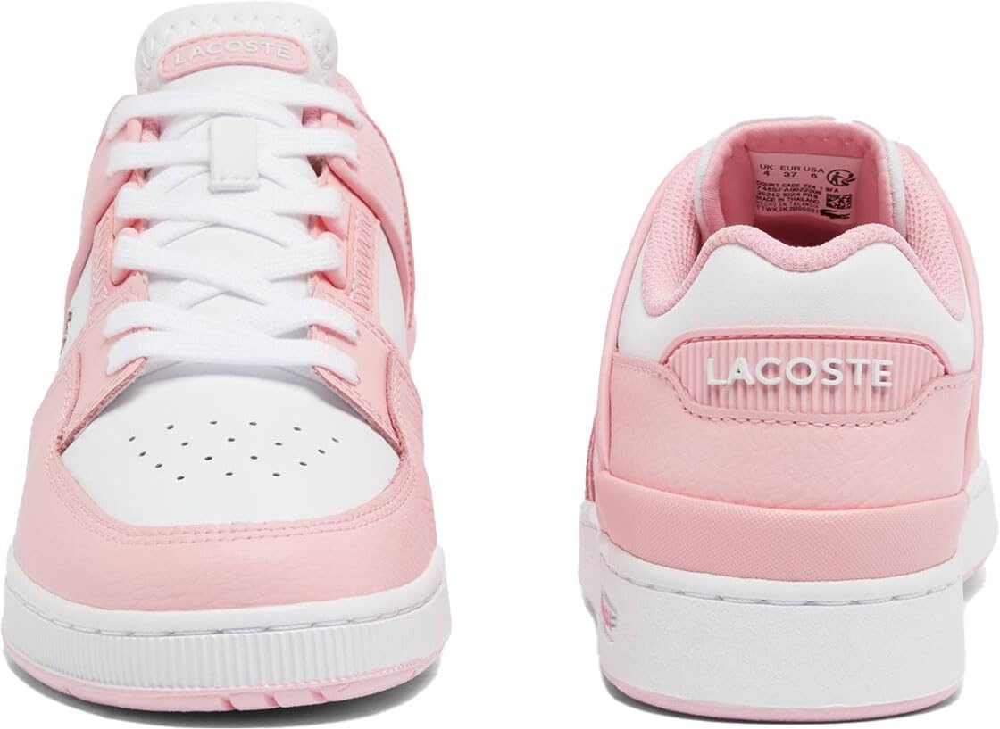 image:imageLacoste Womens Court Cage Leather SneakersLight Pink White