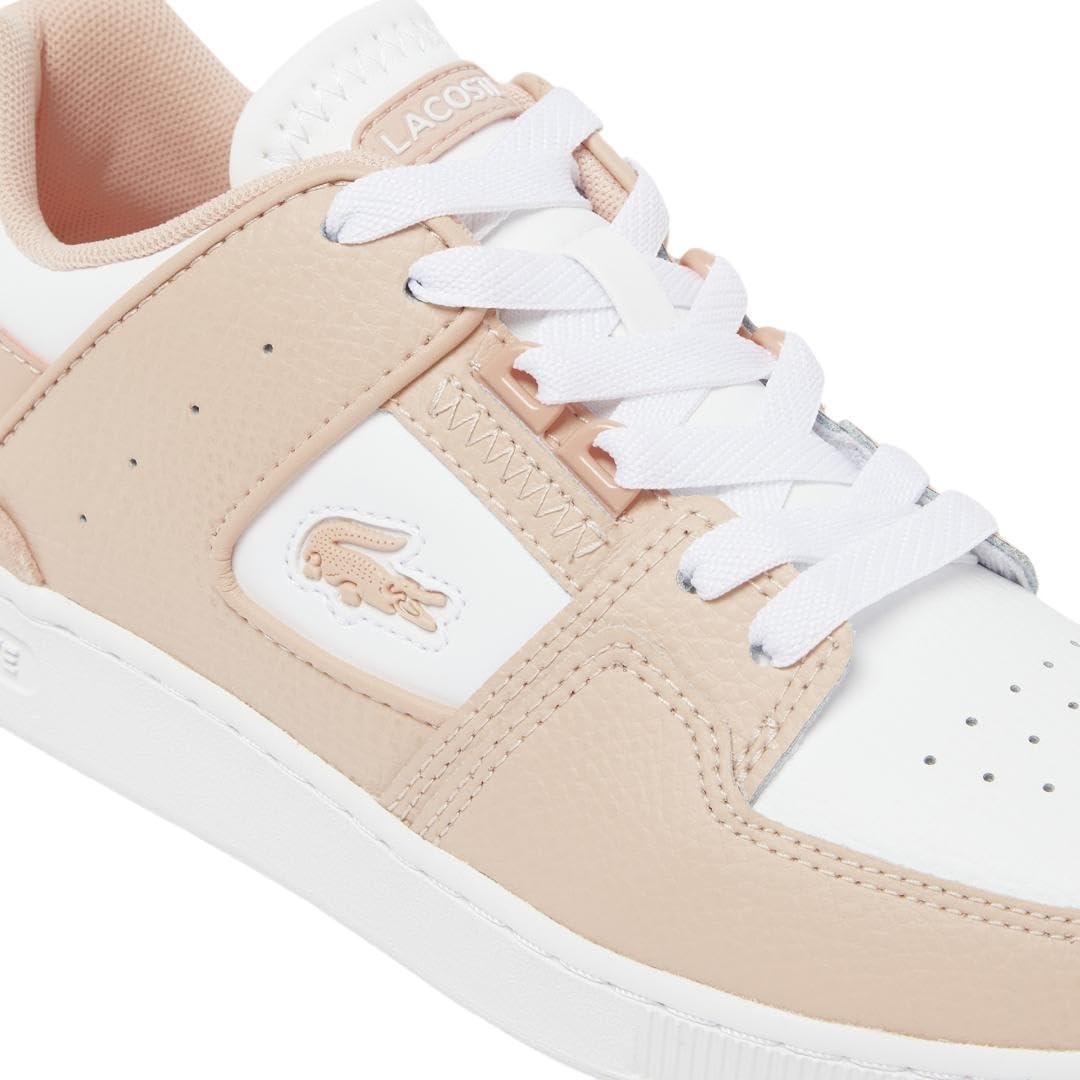 image:imageLacoste Womens Court Cage Leather SneakersLight PinkWhite