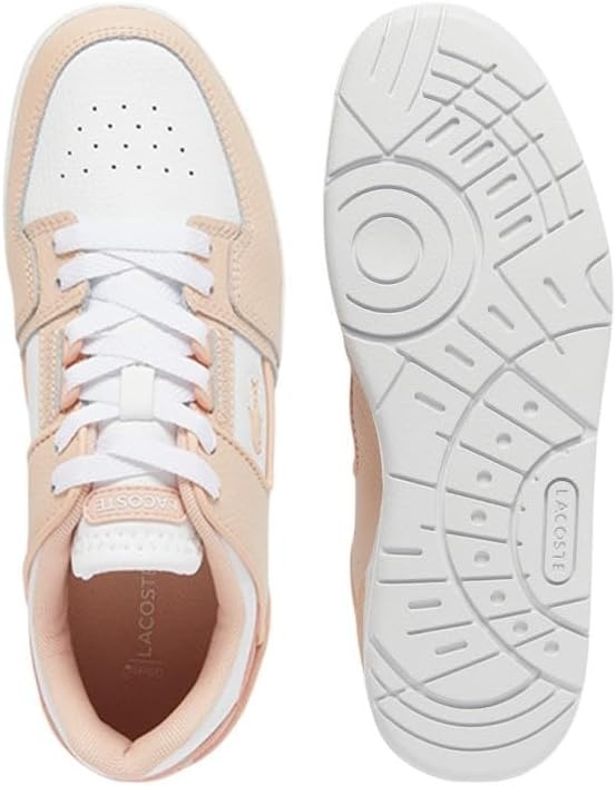 image:imageLacoste Womens Court Cage Leather SneakersLight PinkWhite