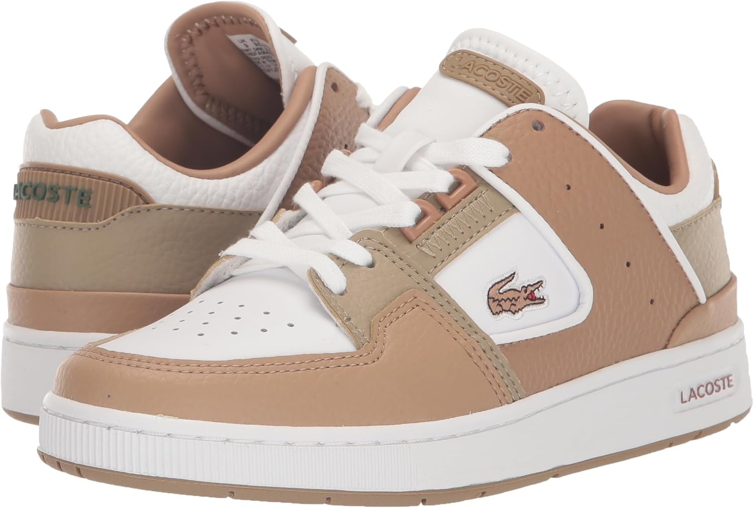 image:imageLacoste Womens Court Cage Leather SneakersWhiteBrown