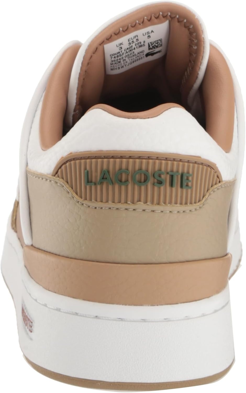 image:imageLacoste Womens Court Cage Leather SneakersWhiteBrown