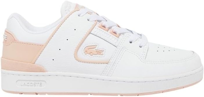 image:imageLacoste Womens Court Cage Leather SneakersWhiteLight Pink