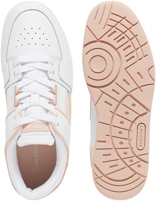 image:imageLacoste Womens Court Cage Leather SneakersWhiteLight Pink
