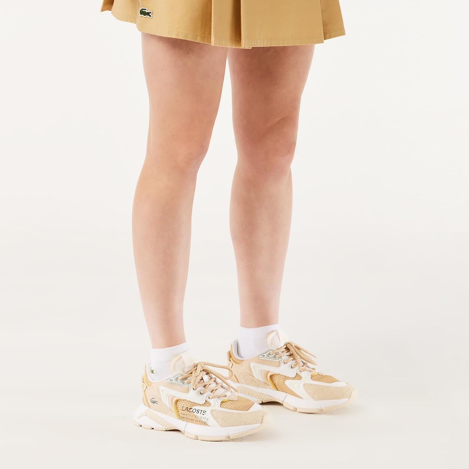 image:imageLacoste Womens L003 Neo SneakerLight TanWhite