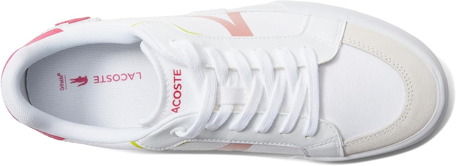image:imageLacoste Womens L004 Canvas TrainersWhtLt Grn