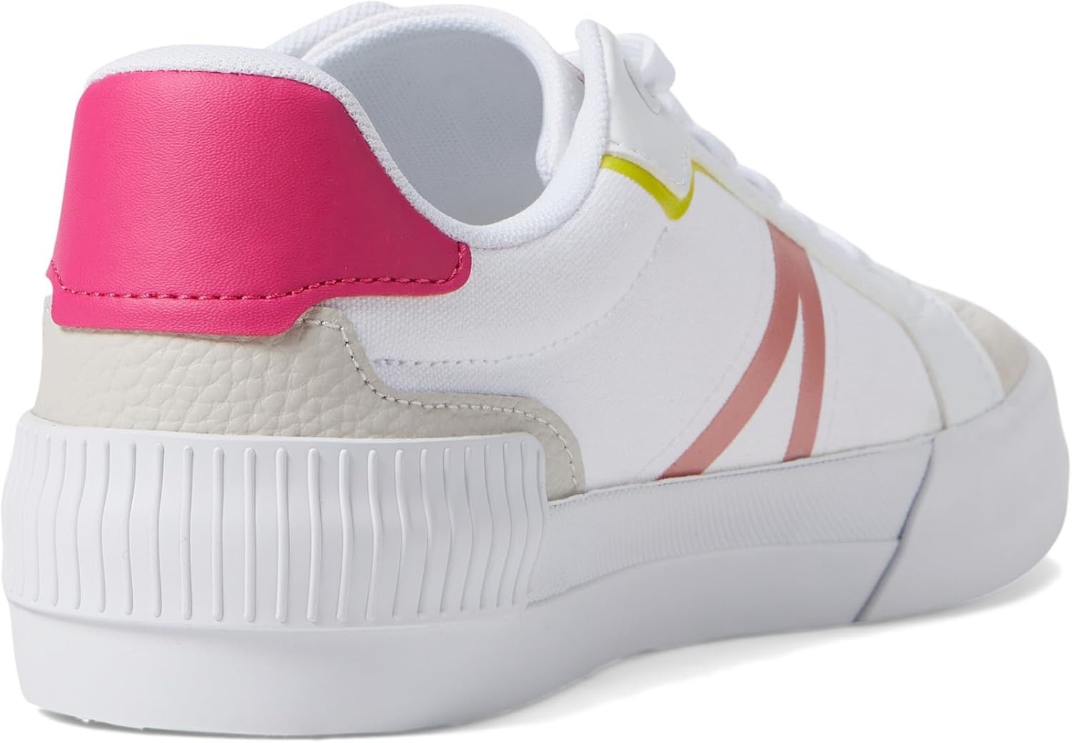 image:imageLacoste Womens L004 Canvas TrainersWhtLt Grn