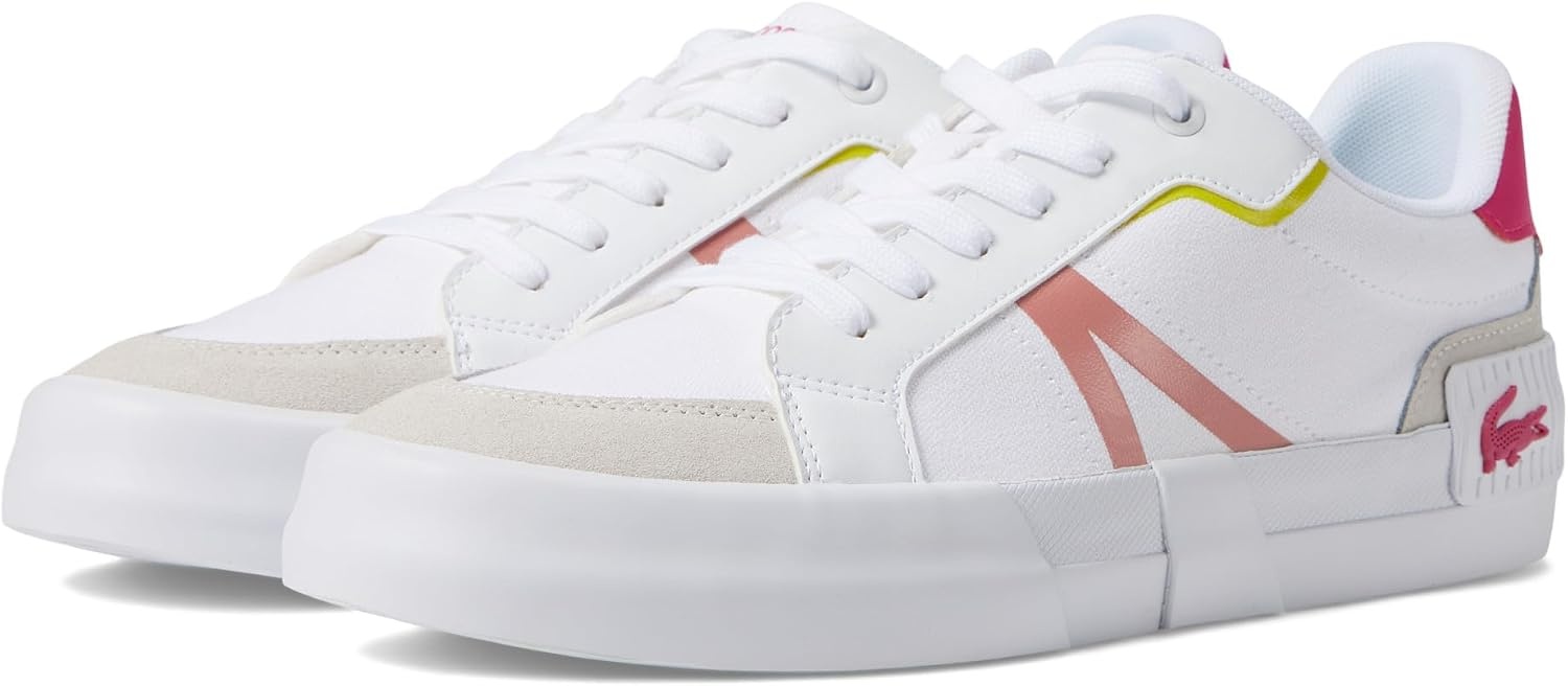image:imageLacoste Womens L004 Canvas TrainersWhtLt Grn