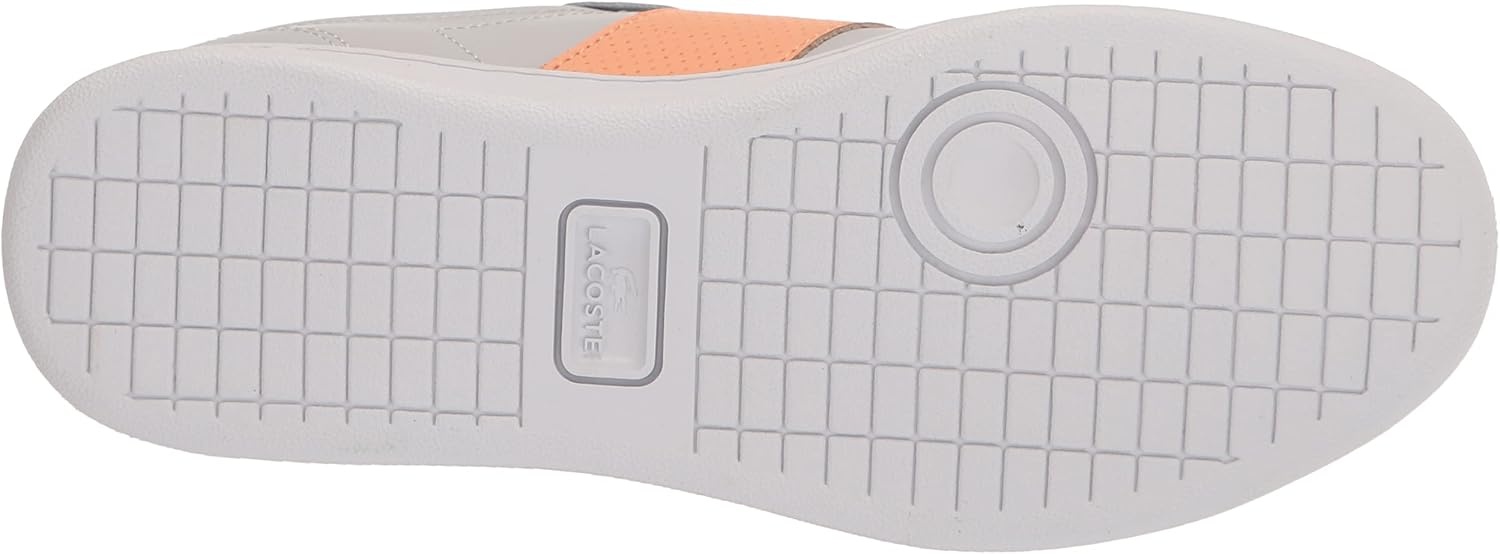 image:imageLacoste Womens Lacoste Carnaby Leather TrainersLight GreyLight Orange