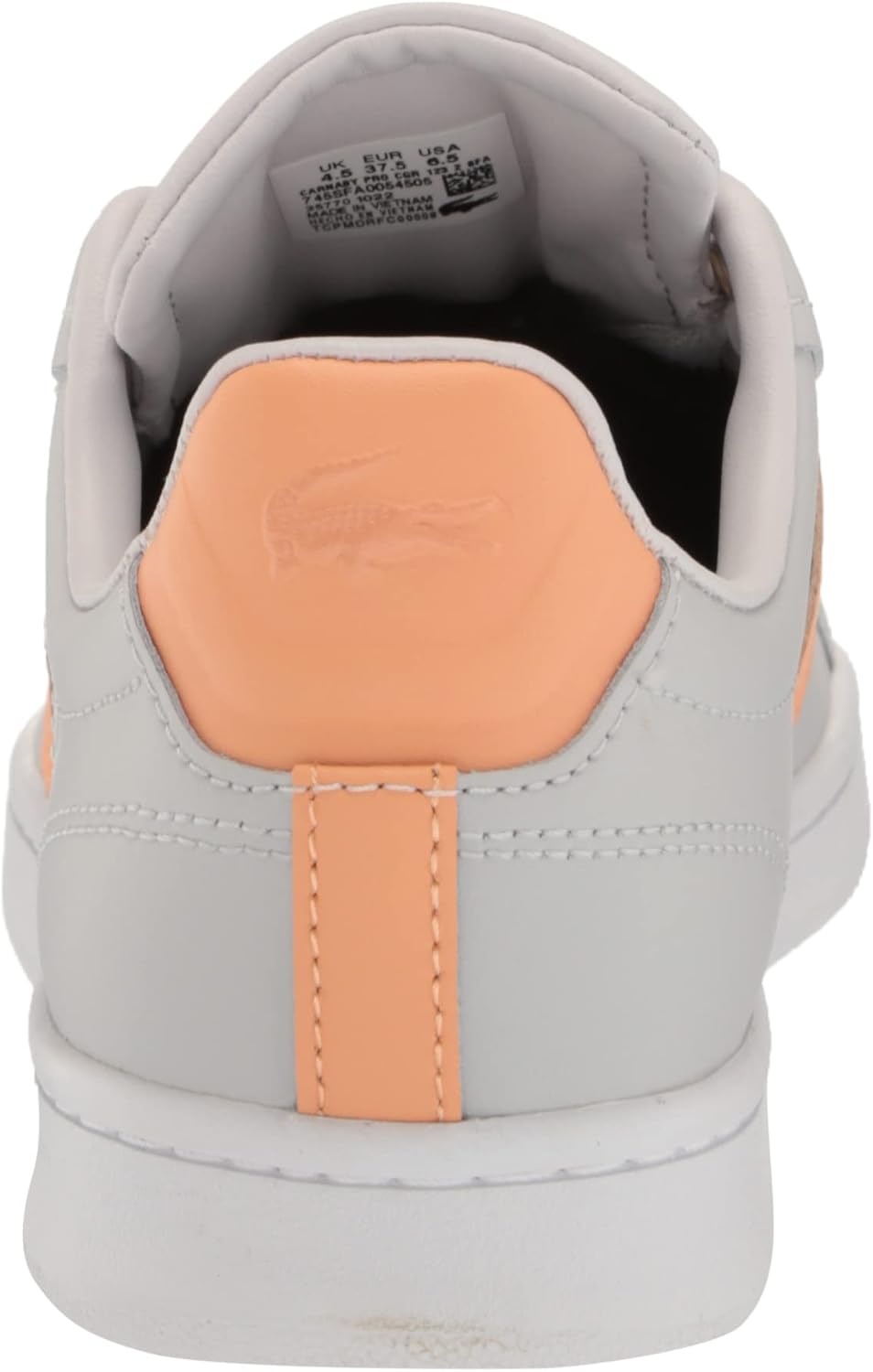 image:imageLacoste Womens Lacoste Carnaby Leather TrainersLight GreyLight Orange