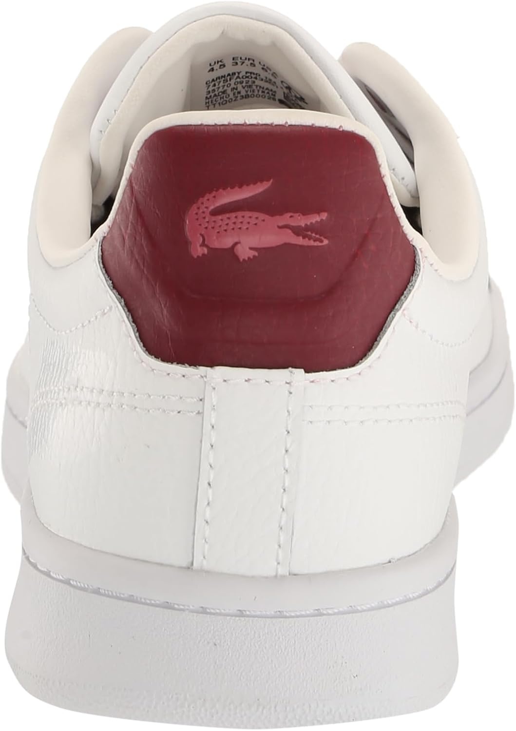 image:imageLacoste Womens Lacoste Carnaby Leather TrainersWhiteBurgundy