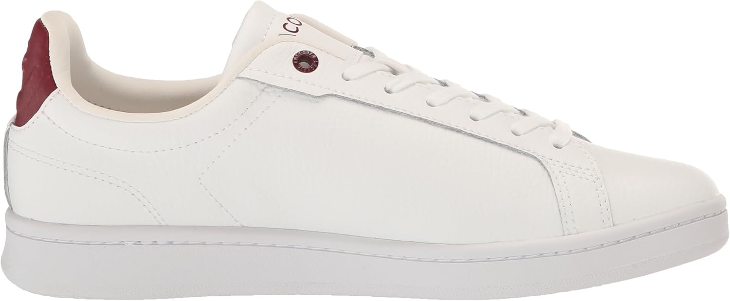 image:imageLacoste Womens Lacoste Carnaby Leather TrainersWhiteBurgundy