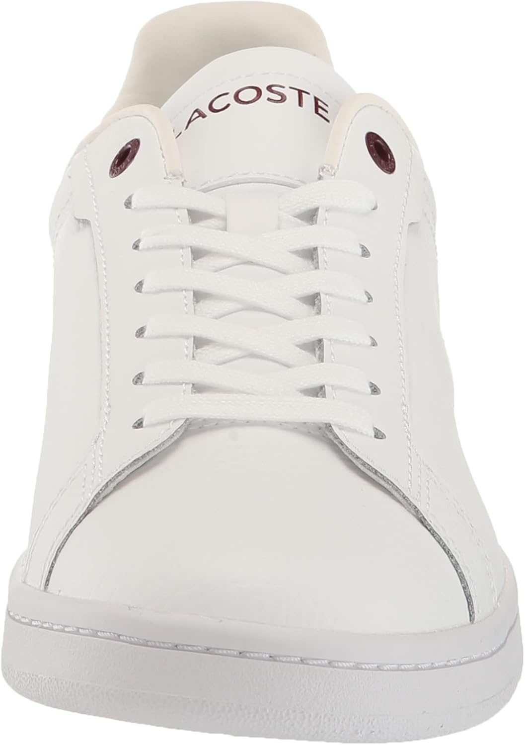 image:imageLacoste Womens Lacoste Carnaby Leather TrainersWhiteBurgundy