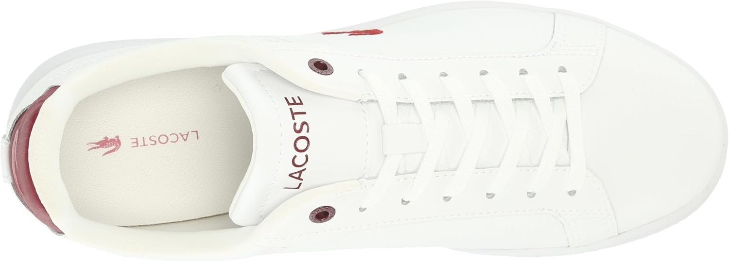 image:imageLacoste Womens Lacoste Carnaby Leather TrainersWhiteBurgundy