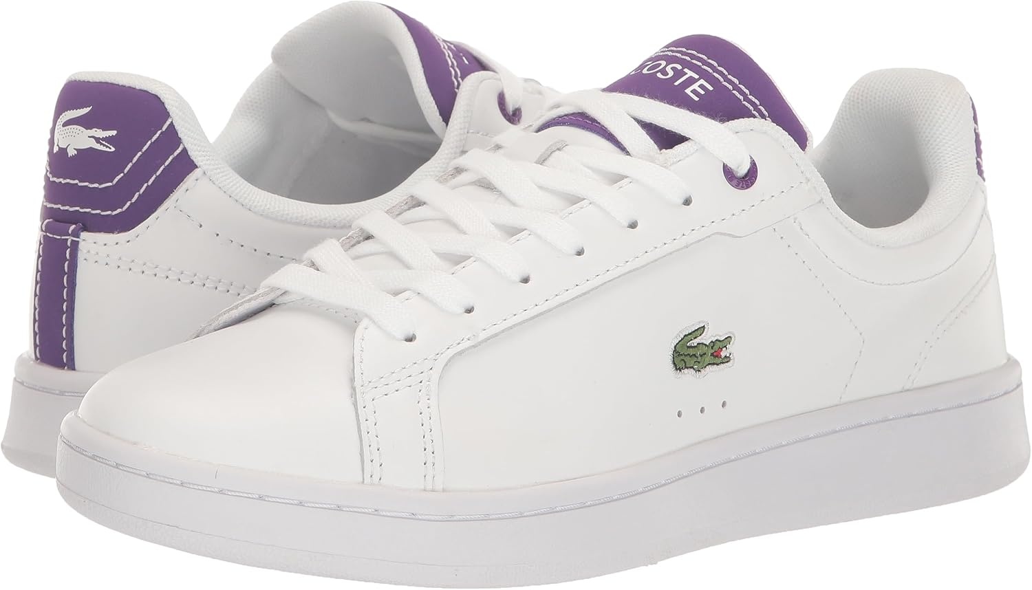image:imageLacoste Womens Lacoste Carnaby Leather TrainersWhiteDark Purple