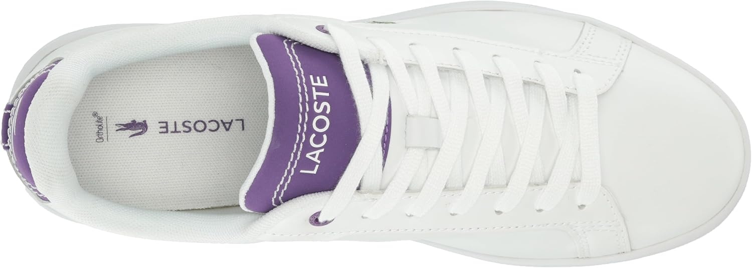 image:imageLacoste Womens Lacoste Carnaby Leather TrainersWhiteDark Purple
