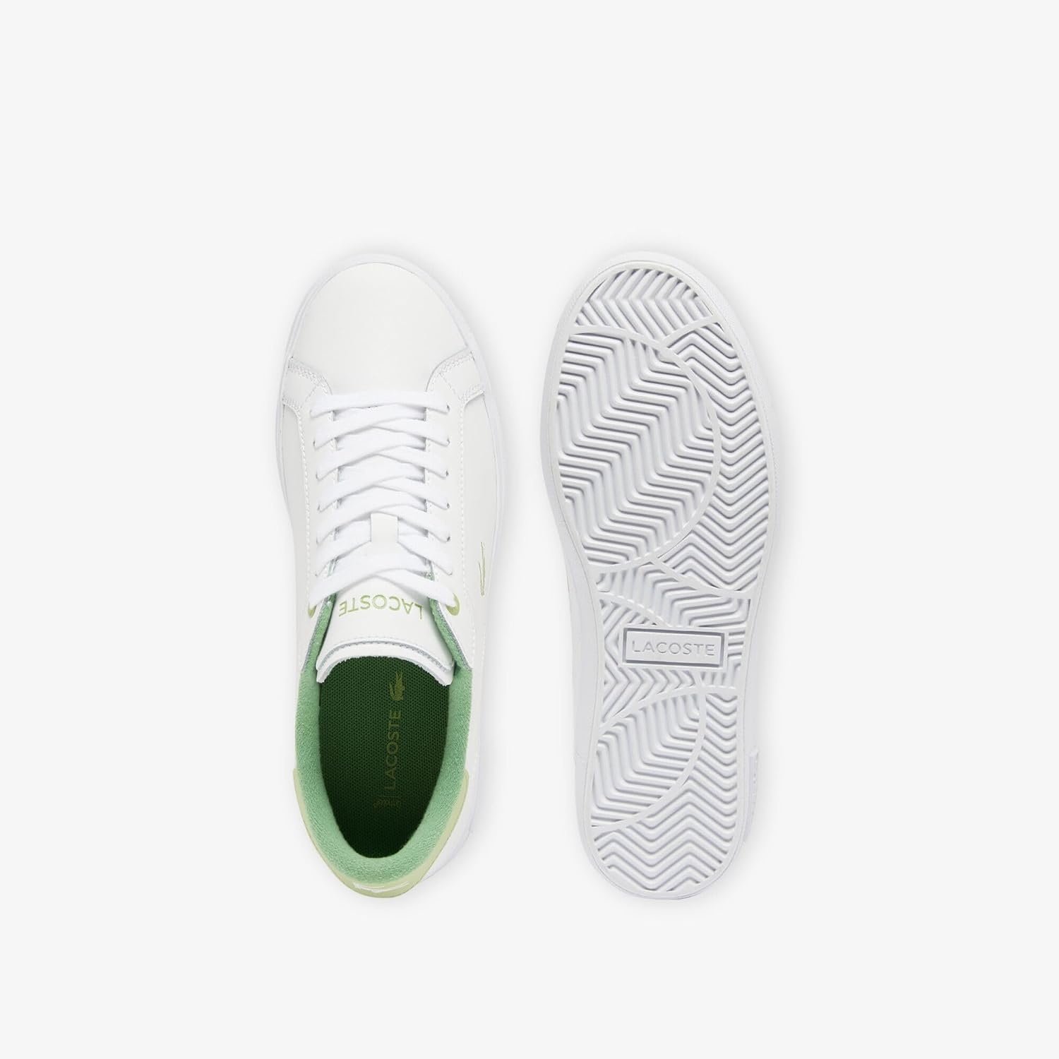 image:imageLacoste Womens Powercourt SneakersWhtLt Grn