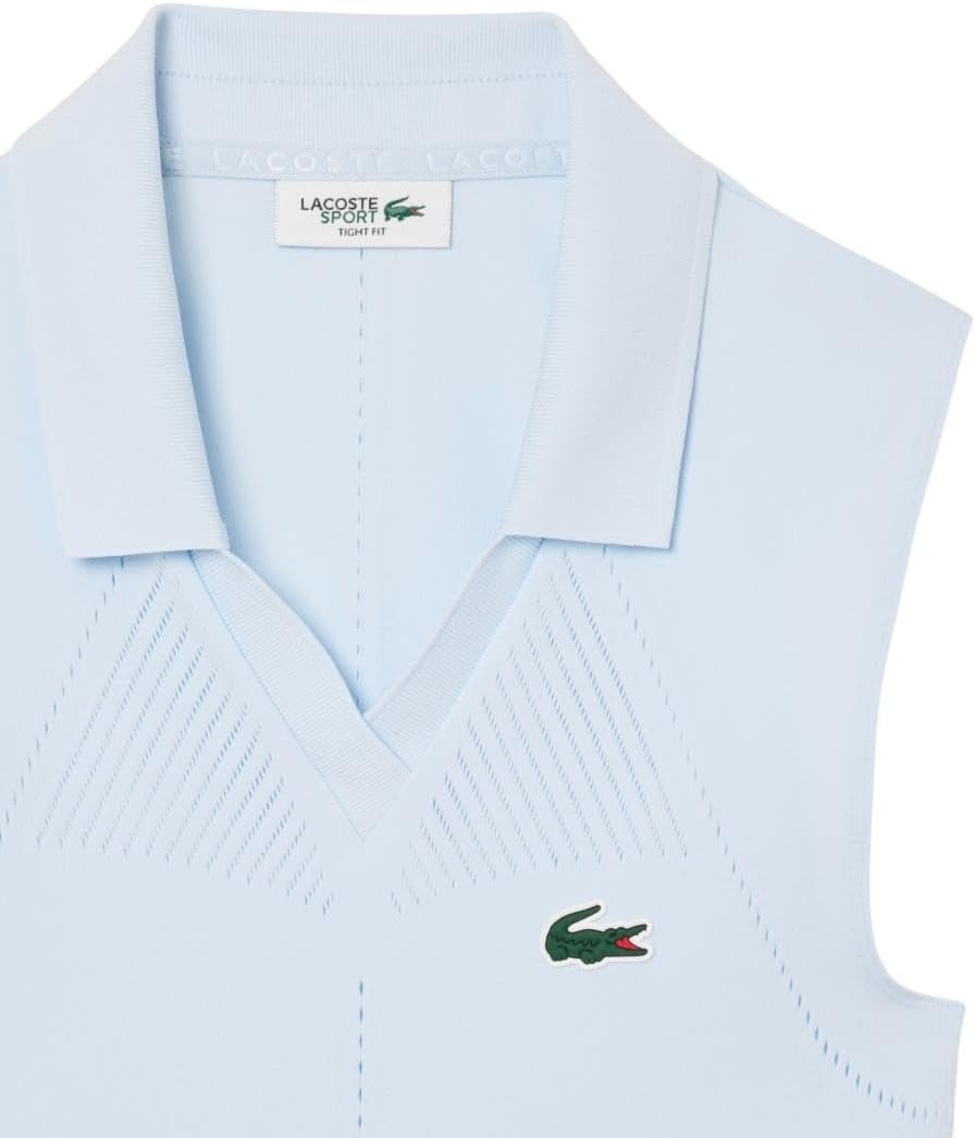 image:imageLacoste Womens Sleeveless Stretch Knit Tennis Polo ShirtBaby Blue