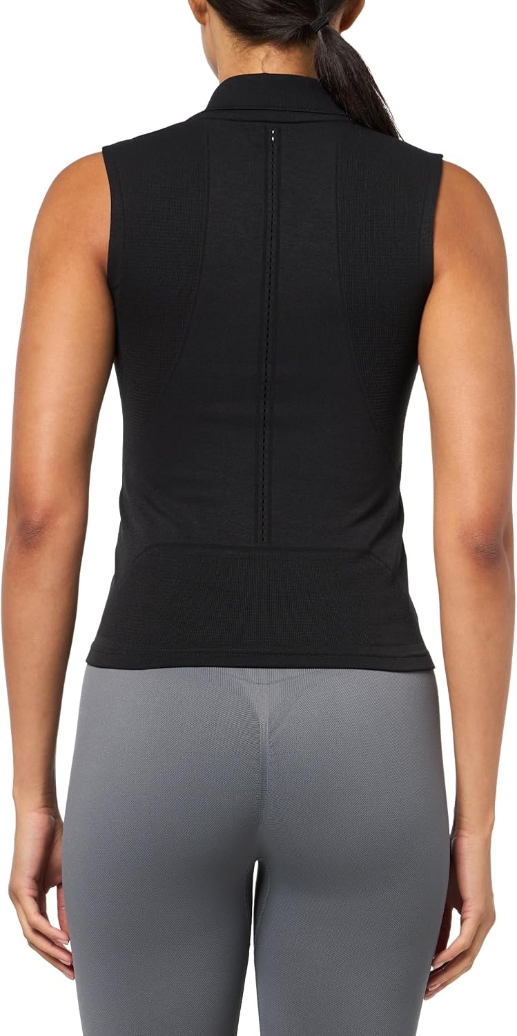 image:imageLacoste Womens Sleeveless Stretch Knit Tennis Polo ShirtBlack