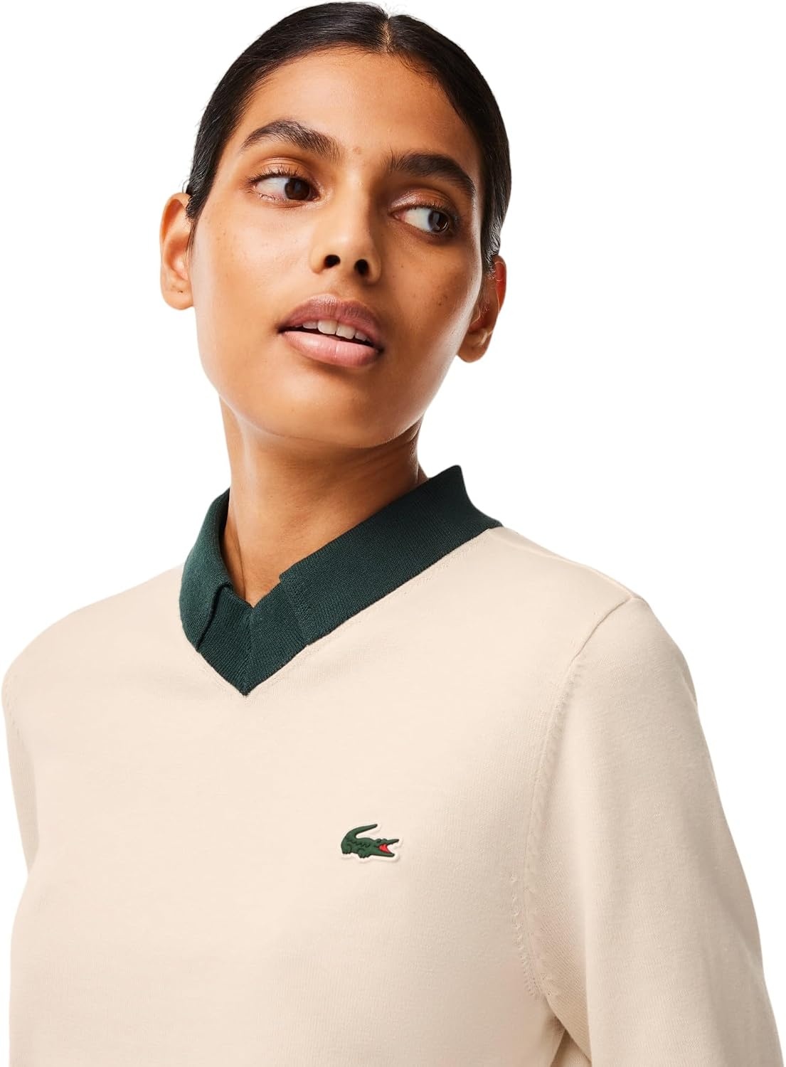 image:imageLacoste Womens Sport Cotton Pima Technical Knit Golf SweaterLaplandForest Green